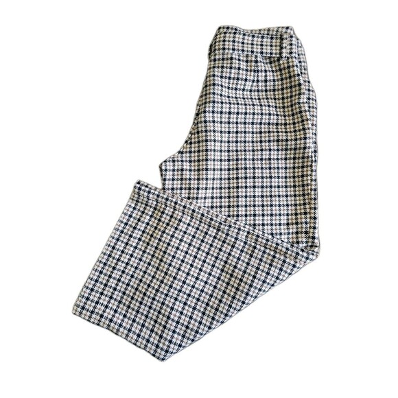 H&M Houndstooth Wide Leg Paperbag Pants Womens Size 10 Belted Crop Trendy - Picture 12 of 12